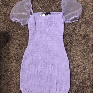 Puffy sleeved mini dress